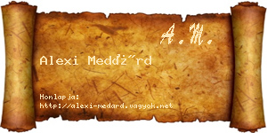Alexi Medárd névjegykártya